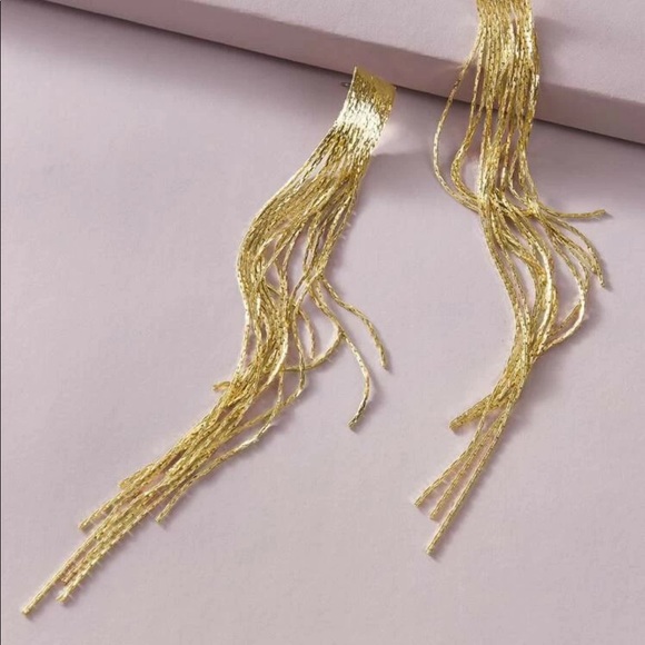 Gold Tassel Earrings NWT ✨ - Picture 4 of 4